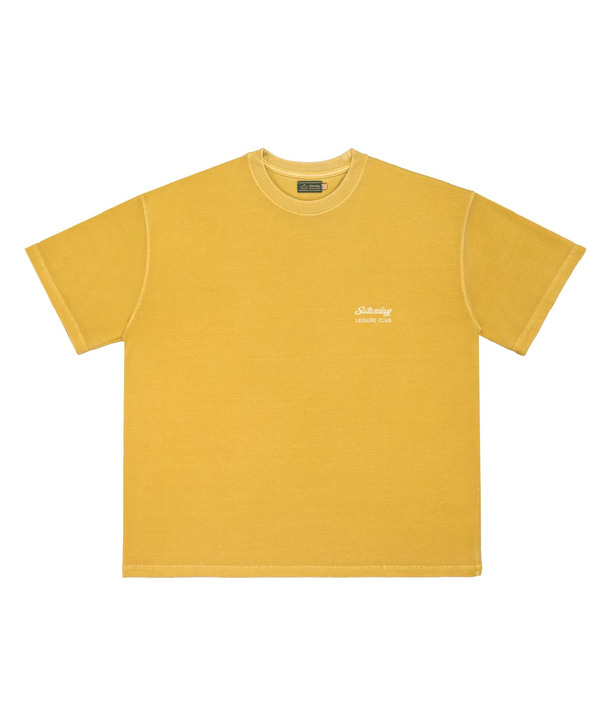 세러데이 레저 클럽(SATURDAY LEISURE CLUB) Pigment Dyed T-shirt(Unisex) / Small S.L.C Logo - Mustard