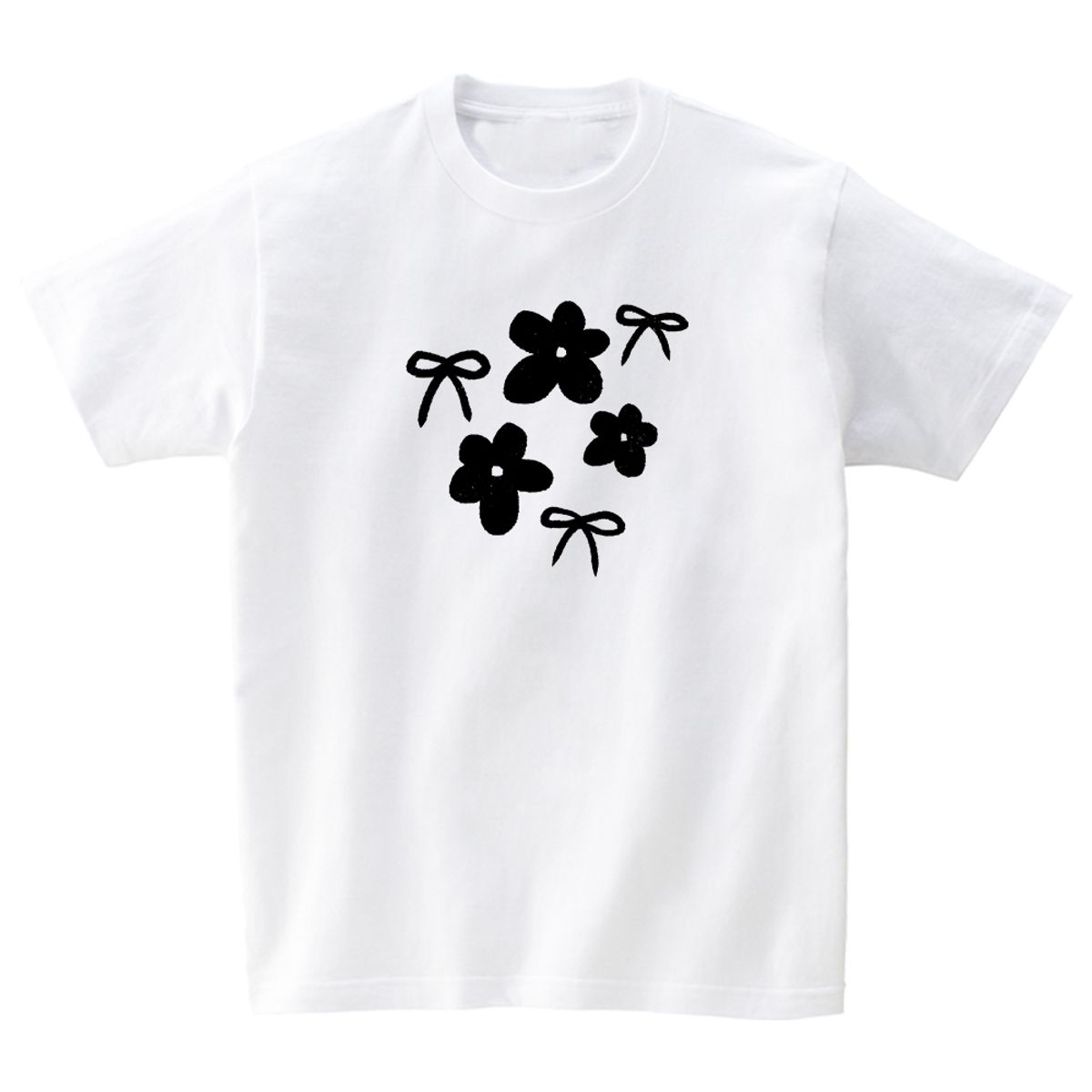 어썸어스(AWESOMEUS) Flowers and ribbons T-SHIRTS_4COLOR