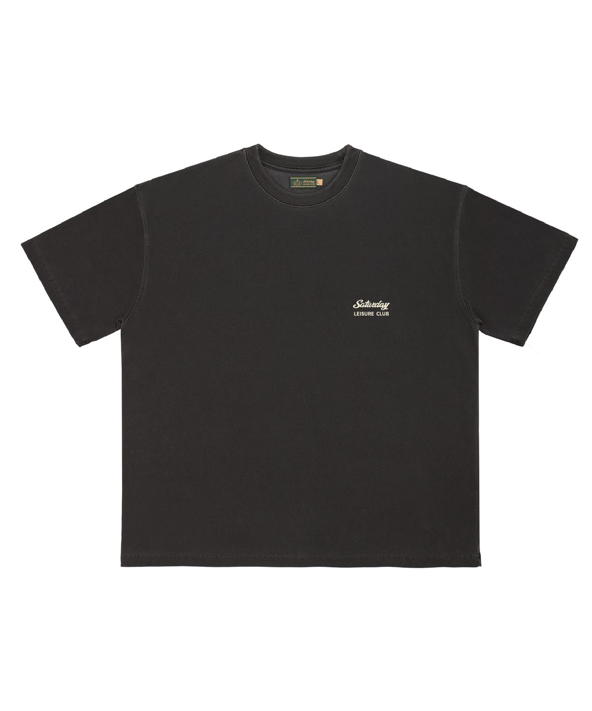 세러데이 레저 클럽(SATURDAY LEISURE CLUB) Pigment Dyed T-shirt(Unisex) / Small S.L.C Logo - Black