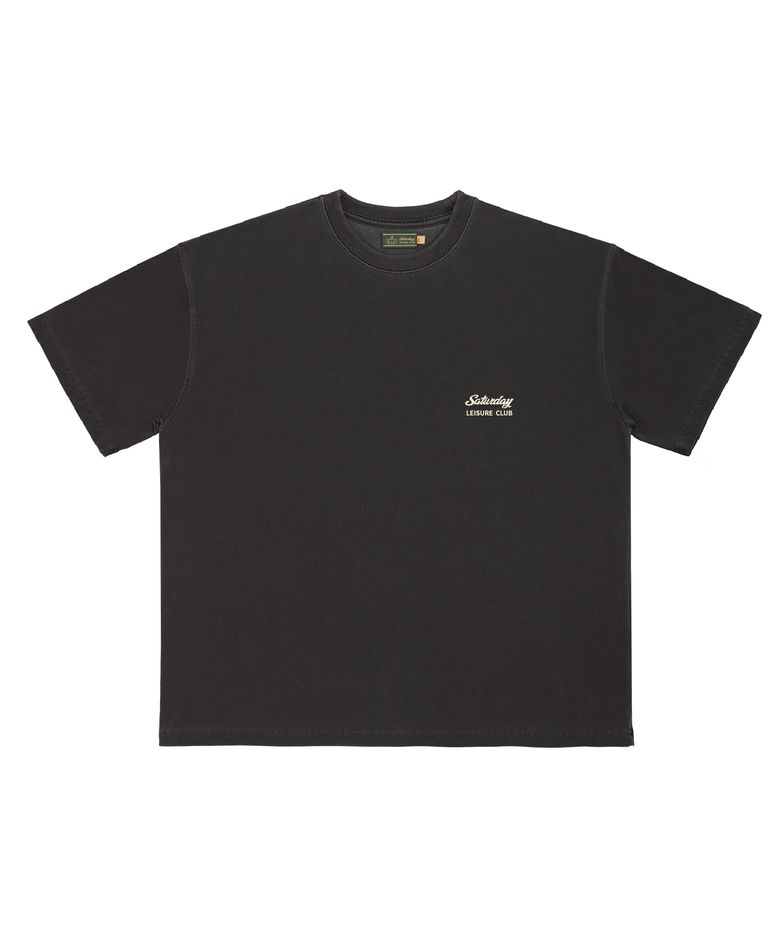 Pigment Dyed T-shirt(Unisex) / Small S.L.C Logo - Black