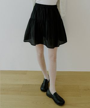 WOI SEMI PLEATS MINI SKIRT BLACK