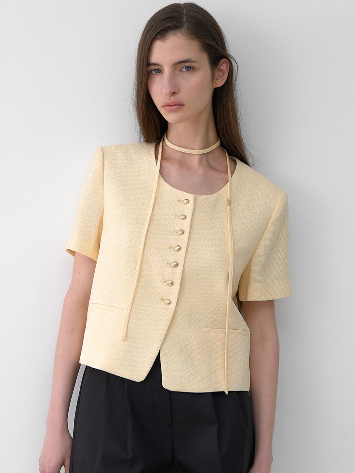 아틀리에 나인(ATELIER NAIN) SUMMER TWEED SET-UP JACKET(JK-3024)