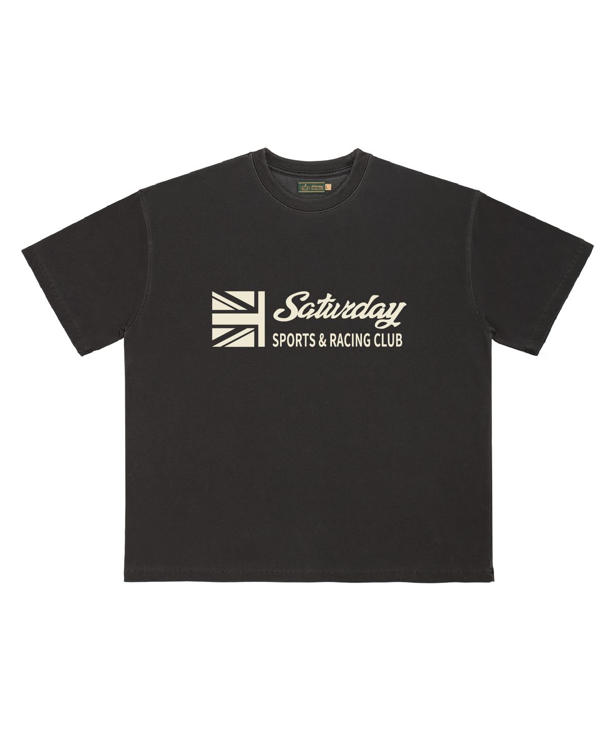 세러데이 레저 클럽(SATURDAY LEISURE CLUB) Pigment Dyed T-shirt(Unisex) / Saturday Sports & Racing Club - Black