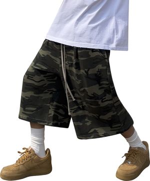 Edition6. 3턱 벌룬핏 버뮤다 트레이닝 숏팬츠 (카모)
