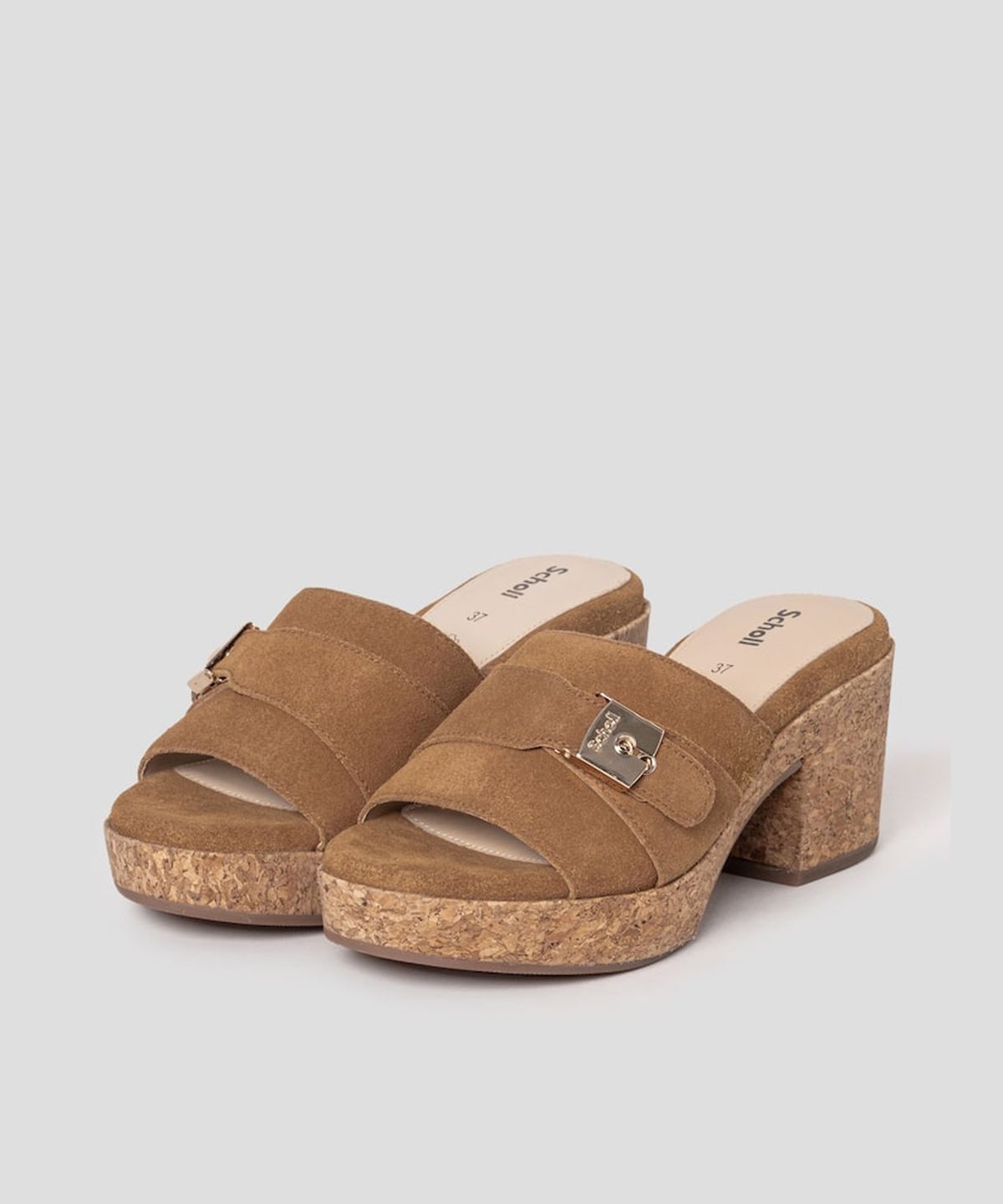 숄(SCHOLL) (WOMEN) 원스트랩 청키 샌들  브릭 (HH54K2W11C)