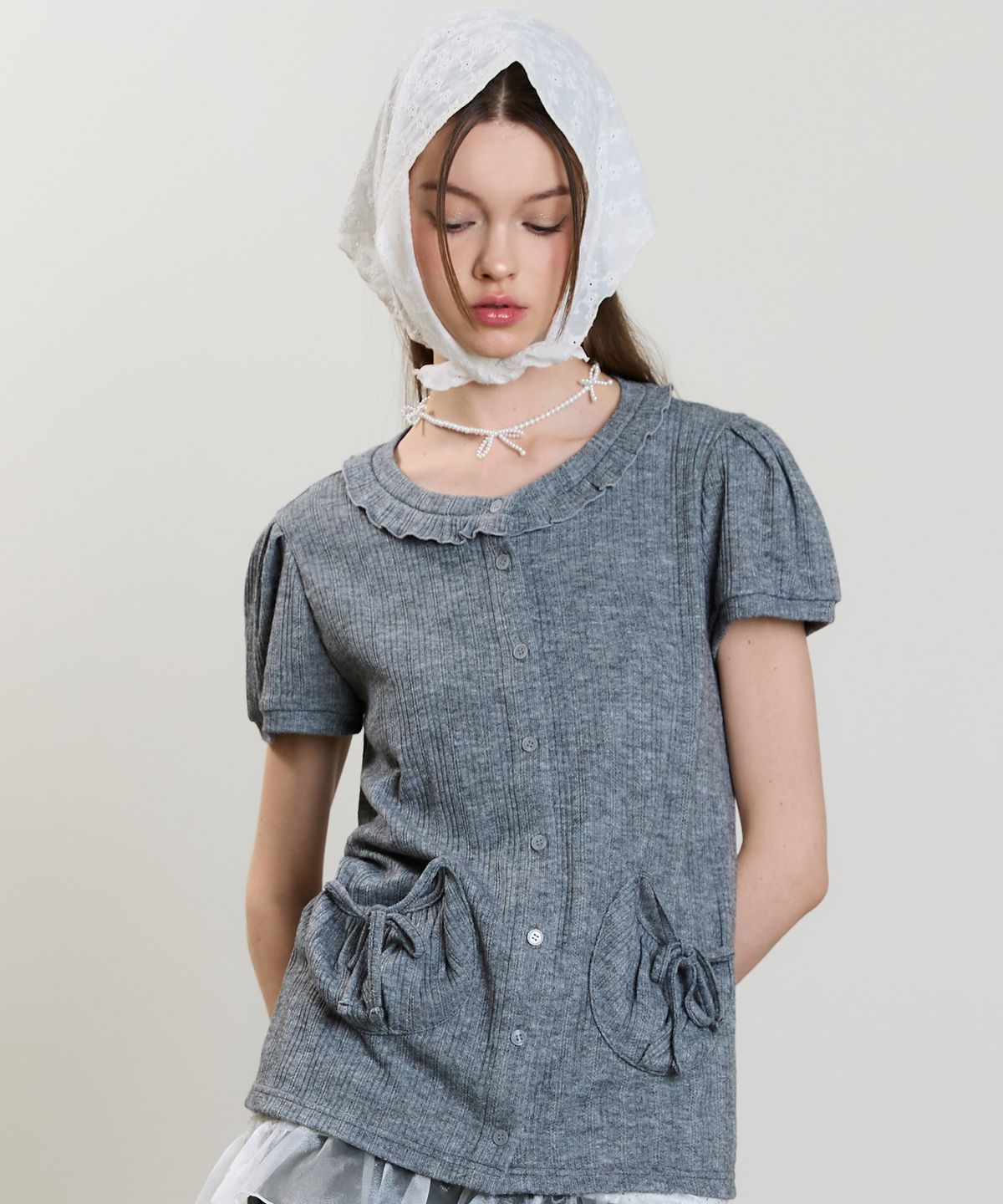 러브이즈트루(LUVISTRUE) SM PUFF CARDIGAN(GRAY)