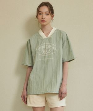 시그니처 나일론 레글런 티셔츠_Avocado