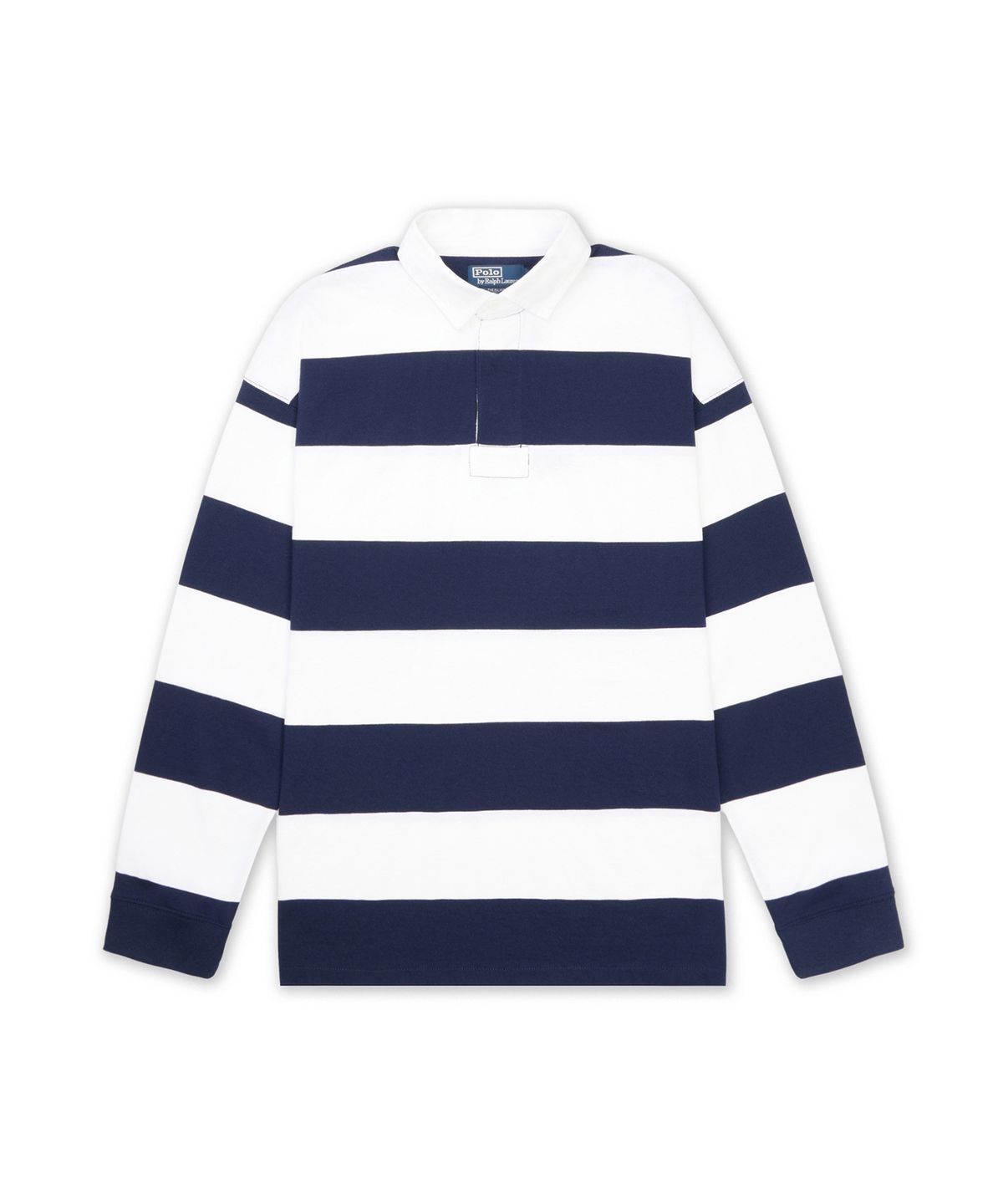 폴로 랄프 로렌(POLO RALPH LAUREN) 빅핏 스트라이프 저지 럭비 셔츠-화이트