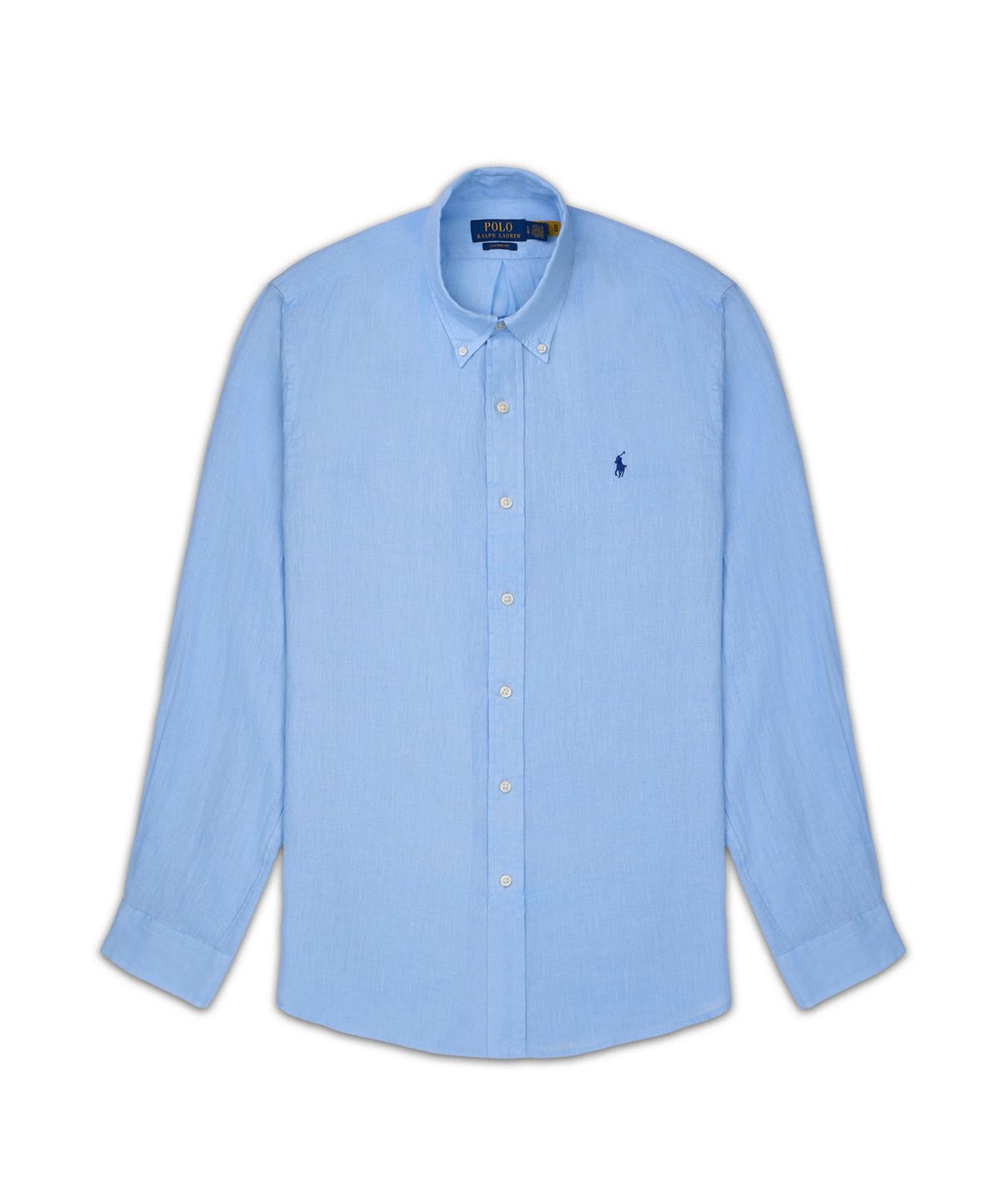 폴로 랄프 로렌(POLO RALPH LAUREN) 커스텀핏 리넨 셔츠-블루