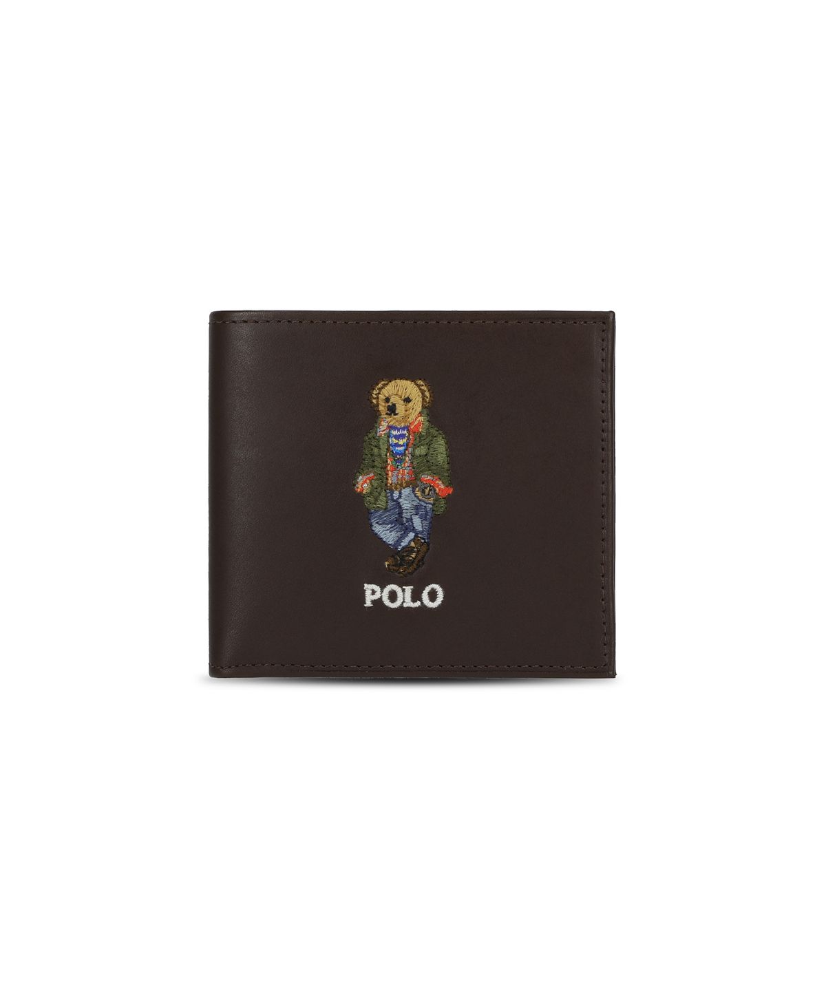 폴로 랄프 로렌(POLO RALPH LAUREN) 폴로 베어 레더 빌폴드 월렛-브라운