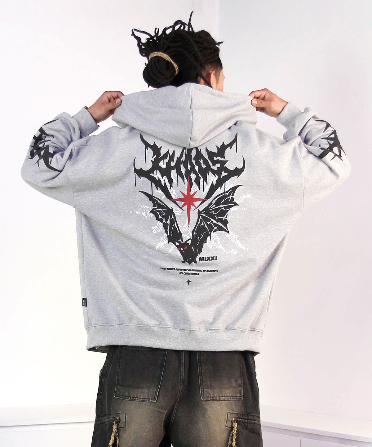 믹쓰제이(MIXXJ) BAT HOOD ZIP-UP (GRAY)