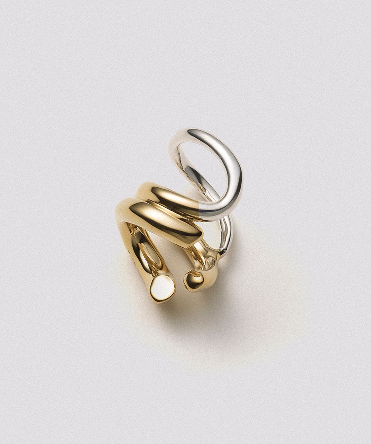 휴스타드(HUSTAD) 244 Combo earcuff _925 실버 / 14k 골드 콤보 이어커프