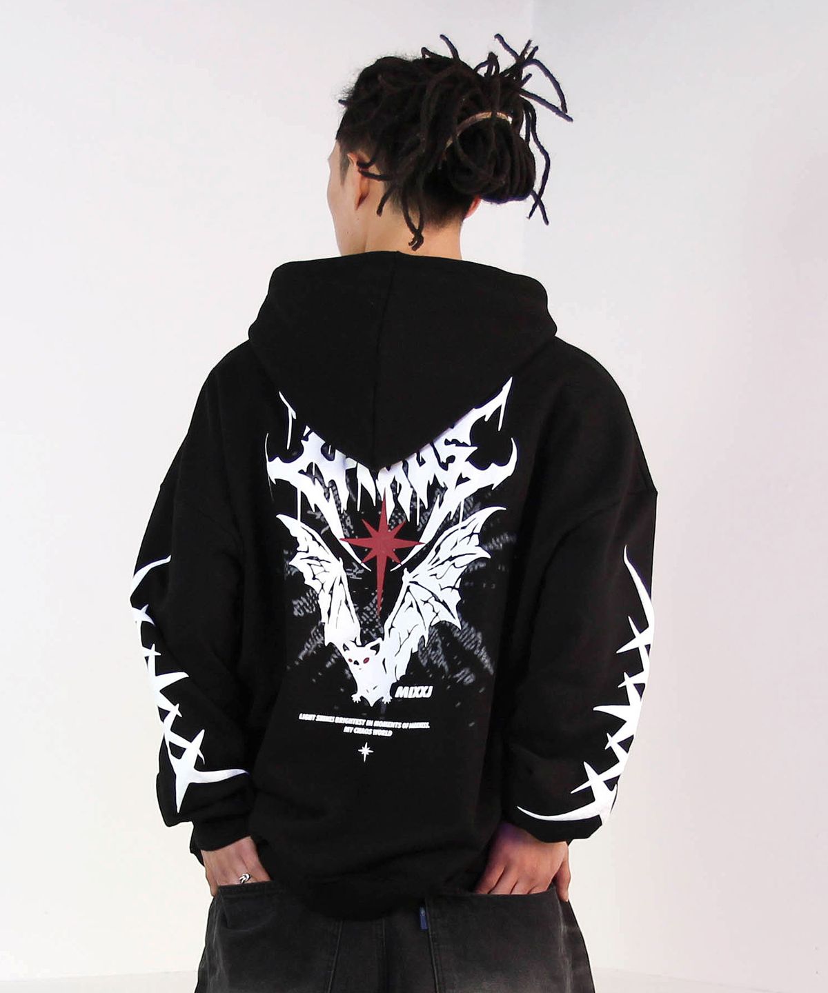 믹쓰제이(MIXXJ) BAT HOOD ZIP-UP (BLACK)
