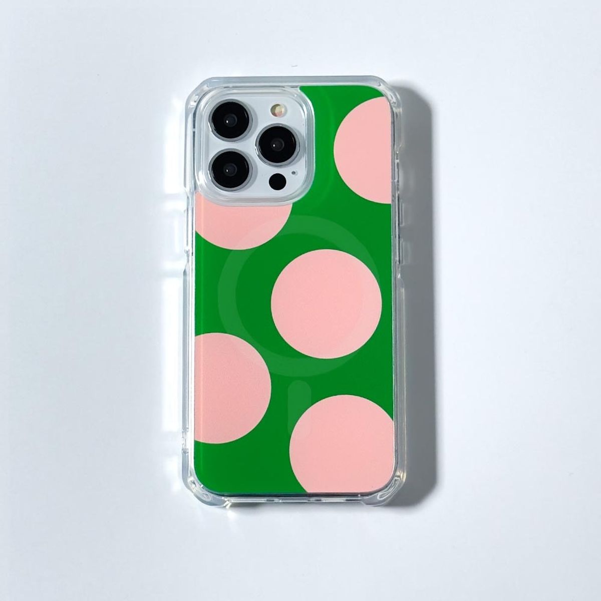 에이쓰리비쓰리(A3B3) [맥세이프] Big Dot Pink Green 빅 도트 핑크 그린 (맥세이프 젤하드 케이스)