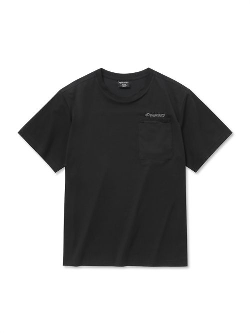 프레시벤트 고프코어 우븐 하이브리드 메쉬포켓 반팔티셔츠 (BLACK)