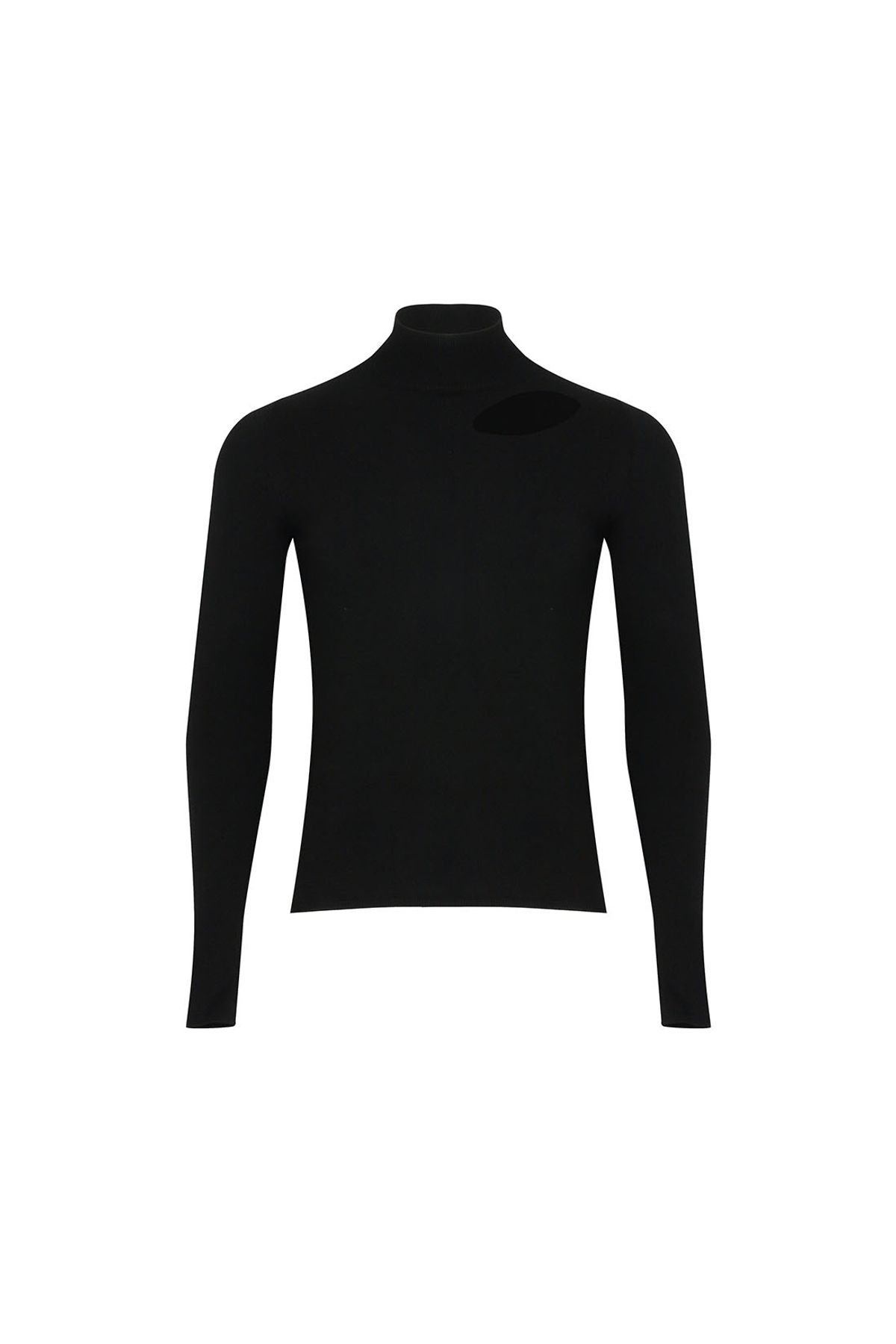 지민리(JIMINLEE) Slit Cut-Out highneck knit 슬릿 컷-아웃 하이넥 니트 블랙