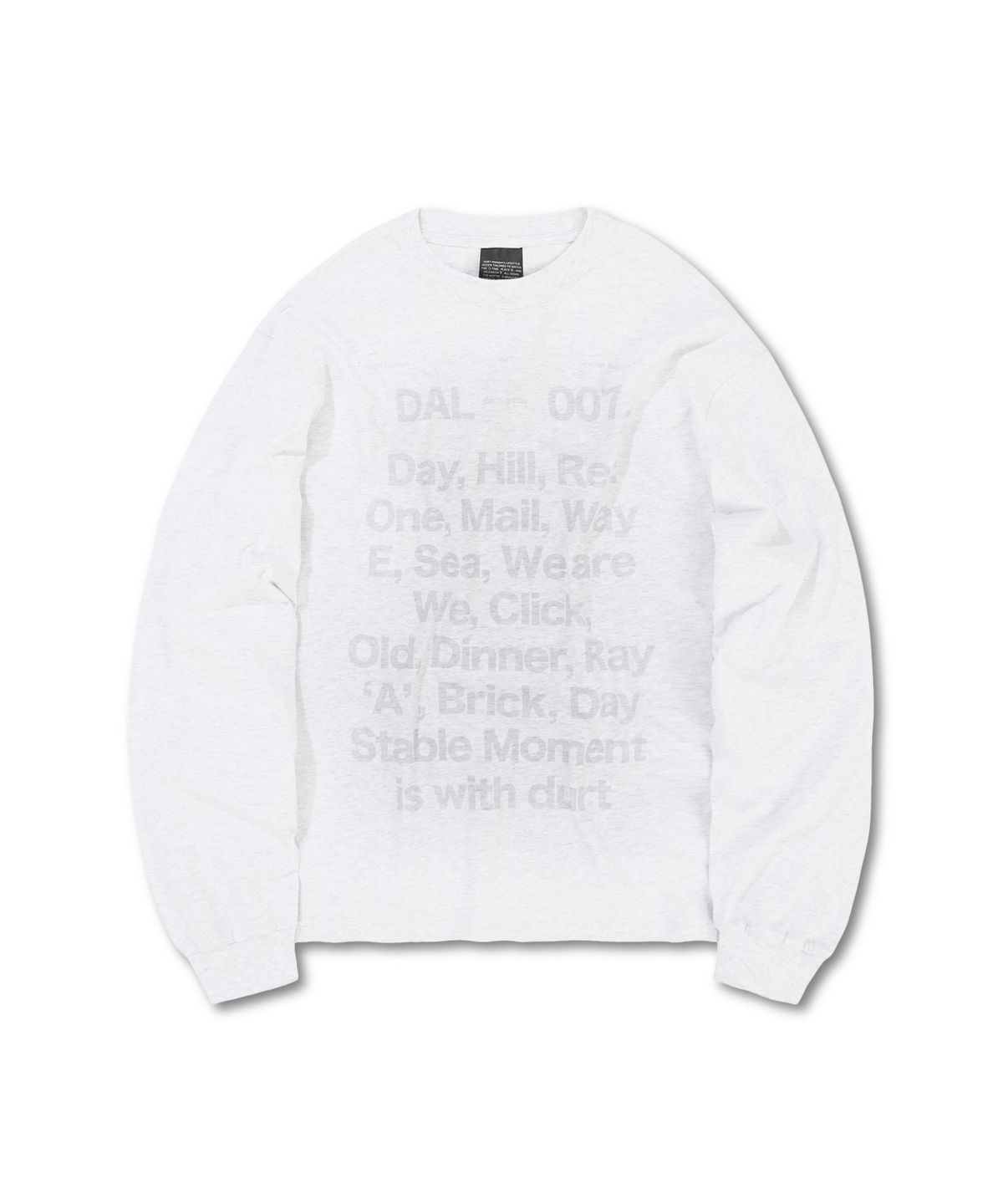 더트(DURT) OUR DAILY LONG SLEEVE TEE (LIGHT GREY)