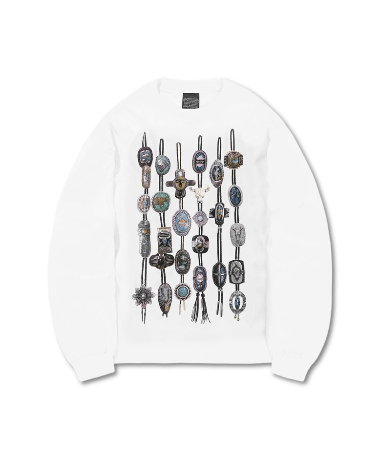 BOLO TIE LONG SLEEVE TEE (WHITE)