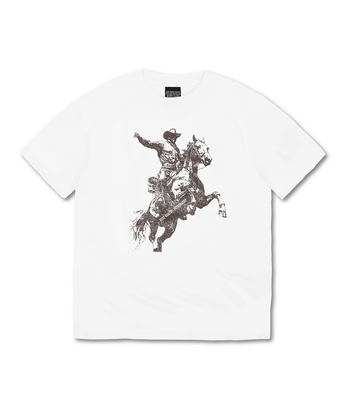 더트(DURT) COWBOY HALF SLEEVE TEE (WHITE)