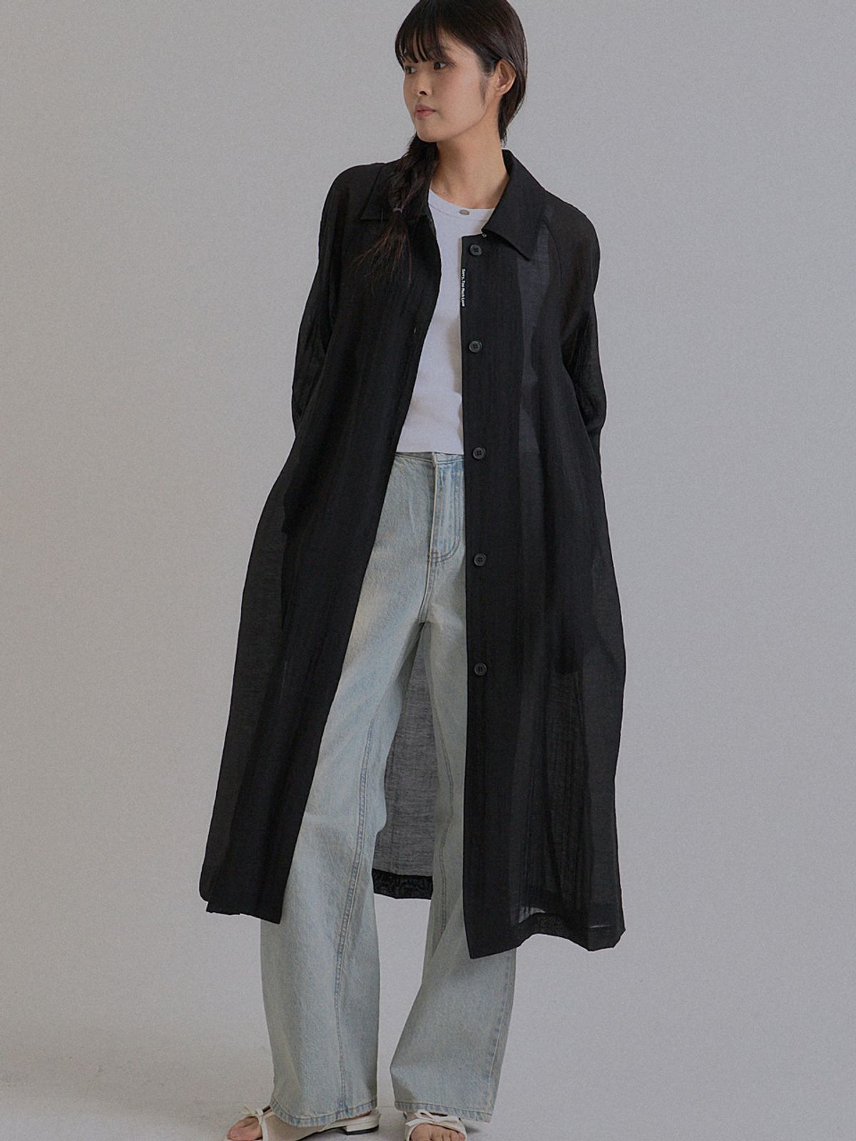 쏘리, 투 머치 러브(SORRY, TOO MUCH LOVE) New Spring See-Through Trench Coat_Black