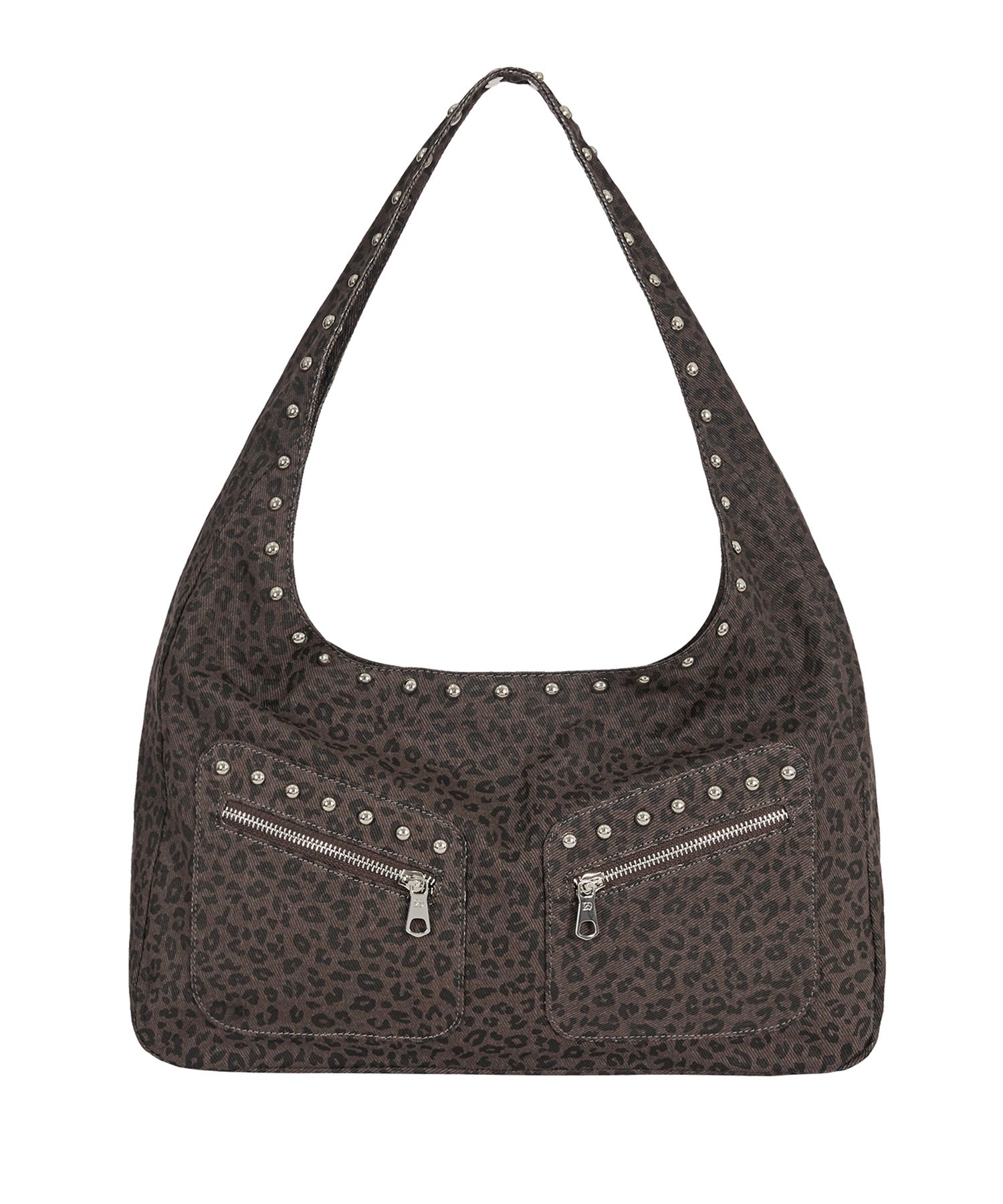 【ILLIGO】Leopard Stud Shoulder Bag Leopard Stud Shoulder Bag Brown - illigo | 60% - Asian