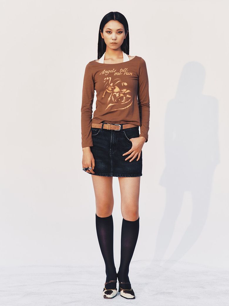 Angel Long sleeve tee Brown