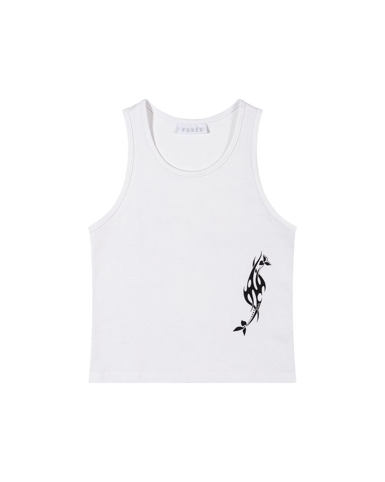 Inked tribal sleeveless White