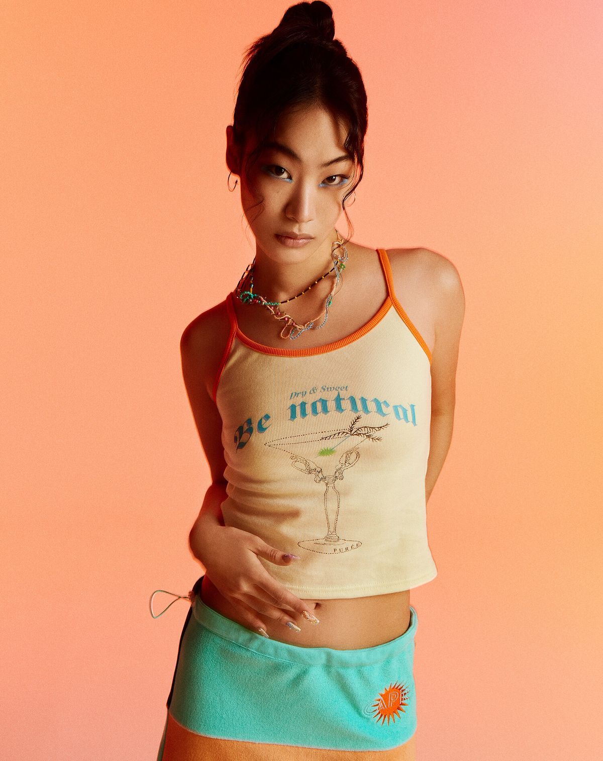 퓨레(PUREE) Martini glass tank top
