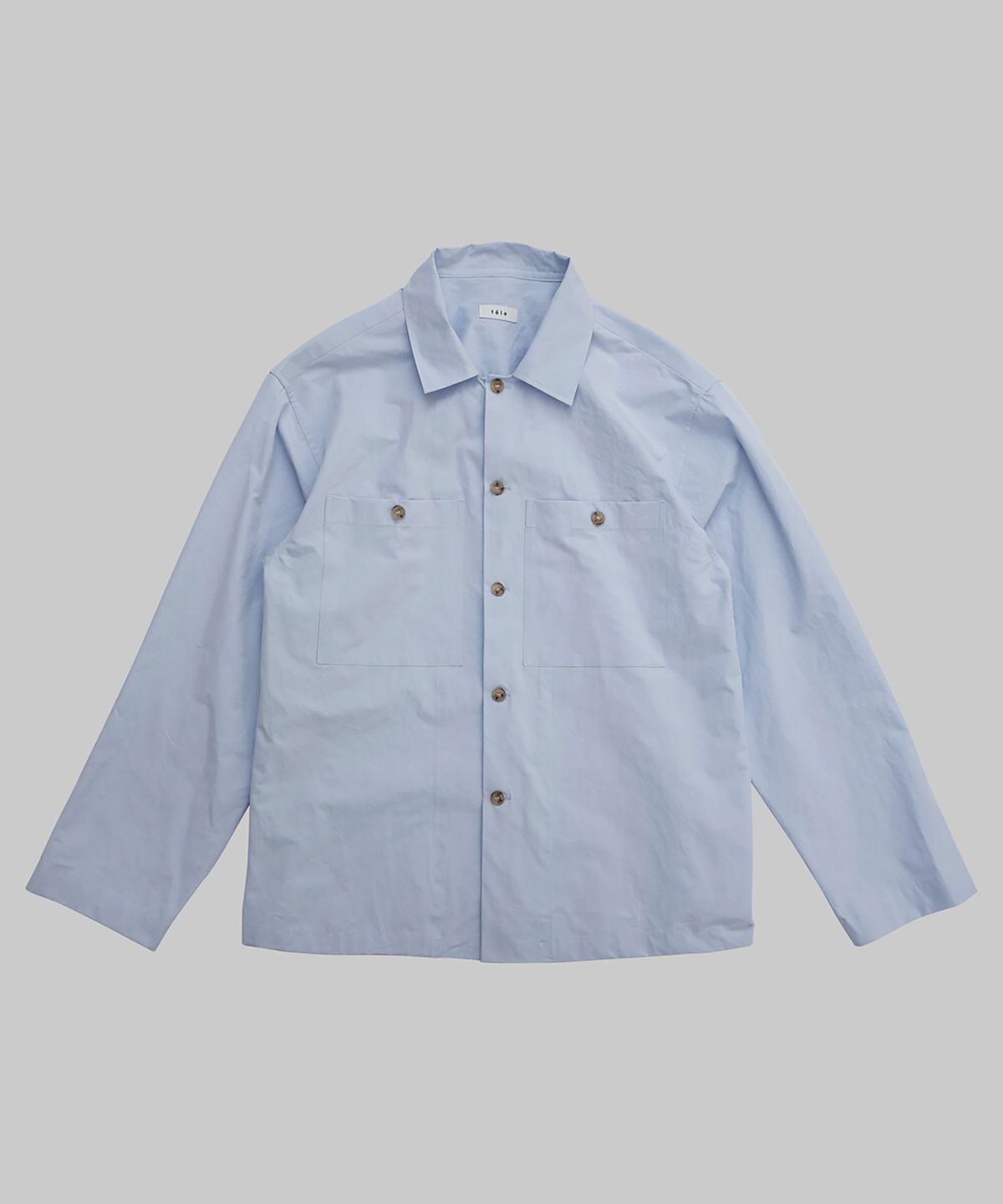뗄라(TELA) Sky Blue Cotton Two Pocket Over Shirt