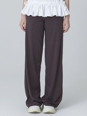 아벨 스트라이프 와이드 스웻팬츠 - 퍼플