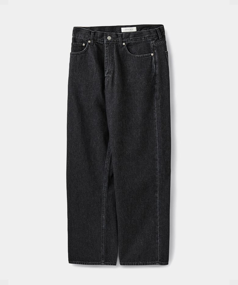 ARCHON WIDE DENIM PANTS [WASHED BLACK]