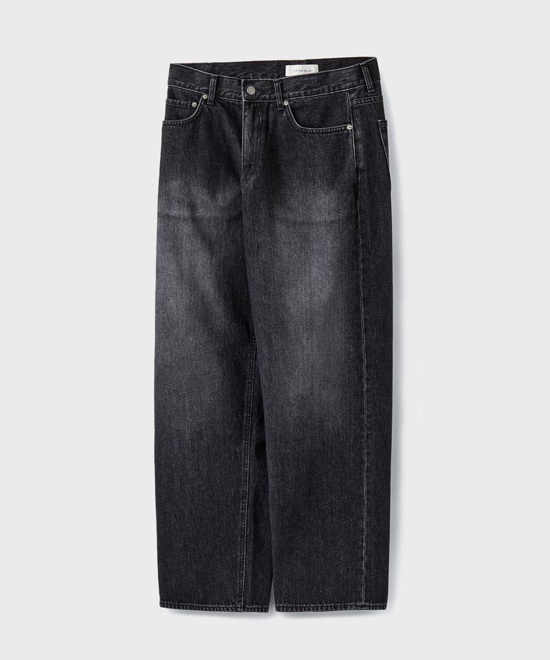 ARCHON WIDE DENIM PANTS [BRUSHED BLACK]
