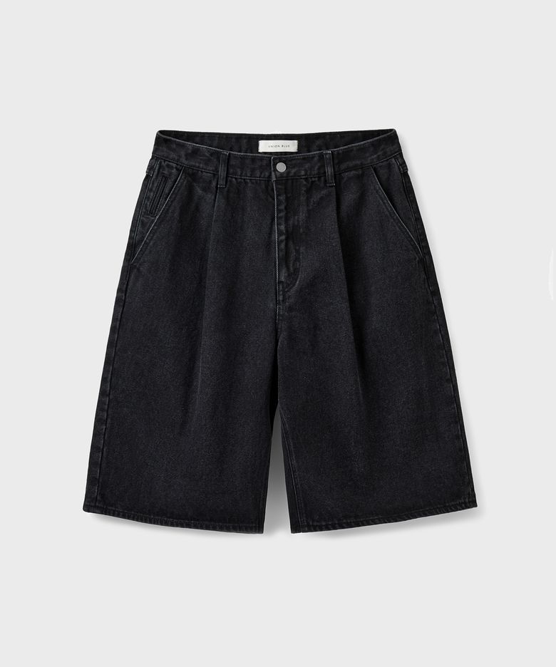 DENIM BERMUDA SHORTS [BLACK]