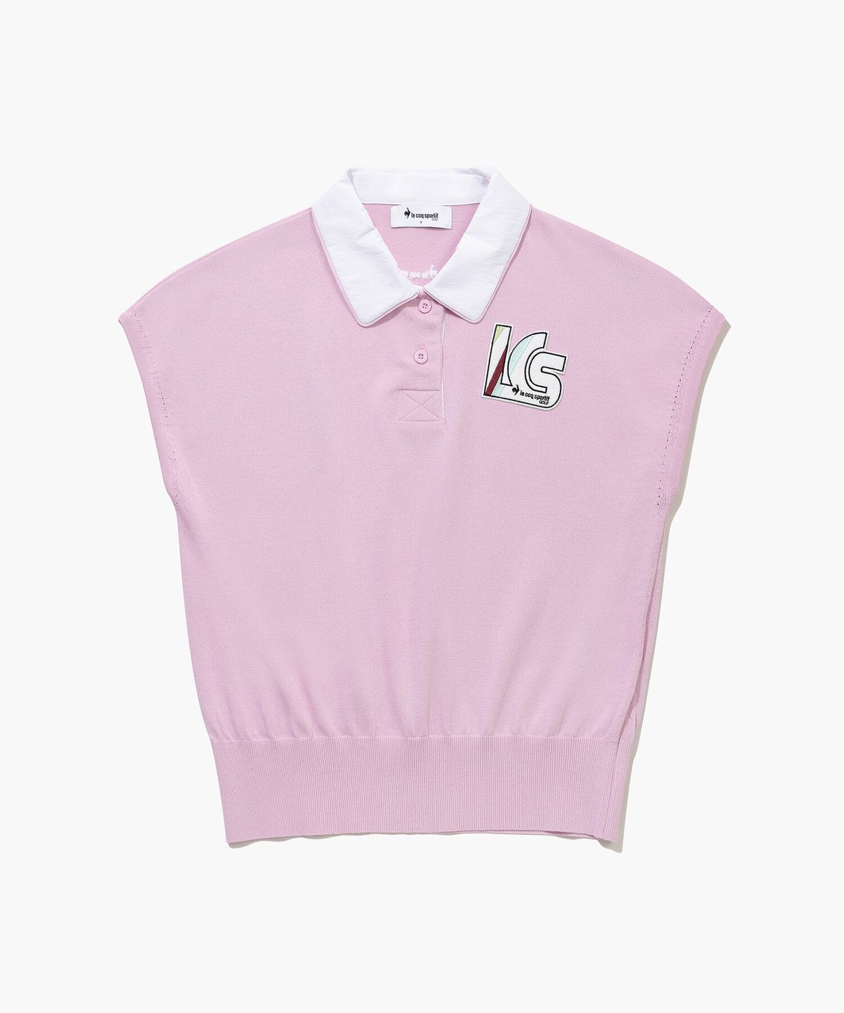 르꼬끄 골프(LECOQ GOLF) 여성 우븐 카라 슬리브리스 스웨터 (GQ122LKP36)