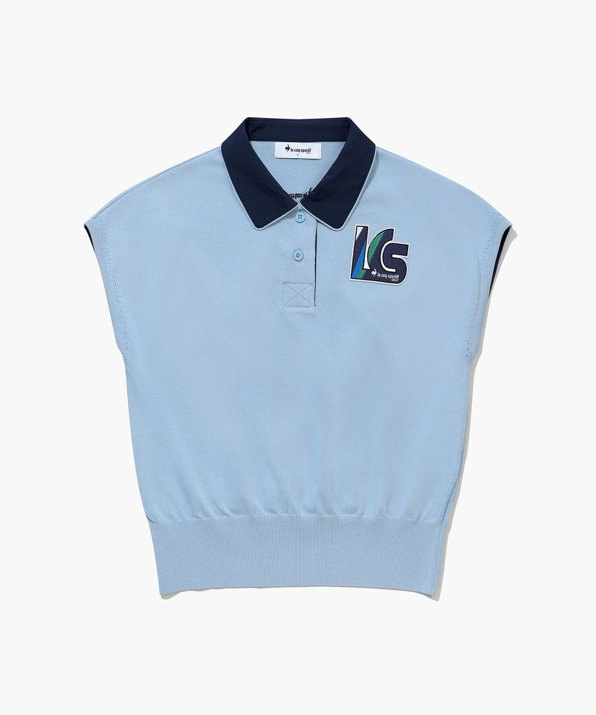 르꼬끄 골프(LECOQ GOLF) 여성 우븐 카라 슬리브리스 스웨터 (GQ122LKP36)