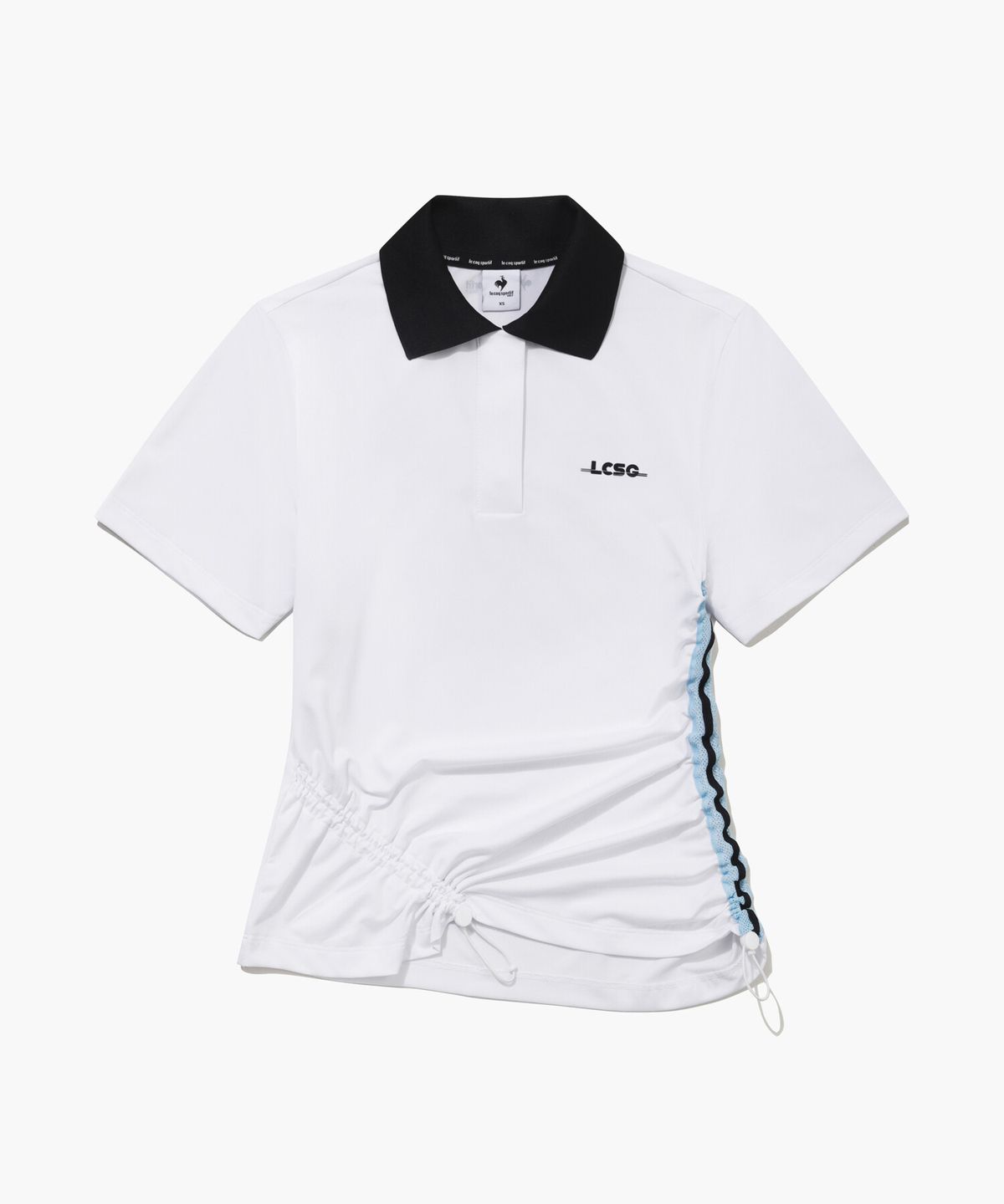 르꼬끄 골프(LECOQ GOLF) 여성 메쉬 테이프 포인트 반팔 카라 티셔츠 (GQ122LTS38)
