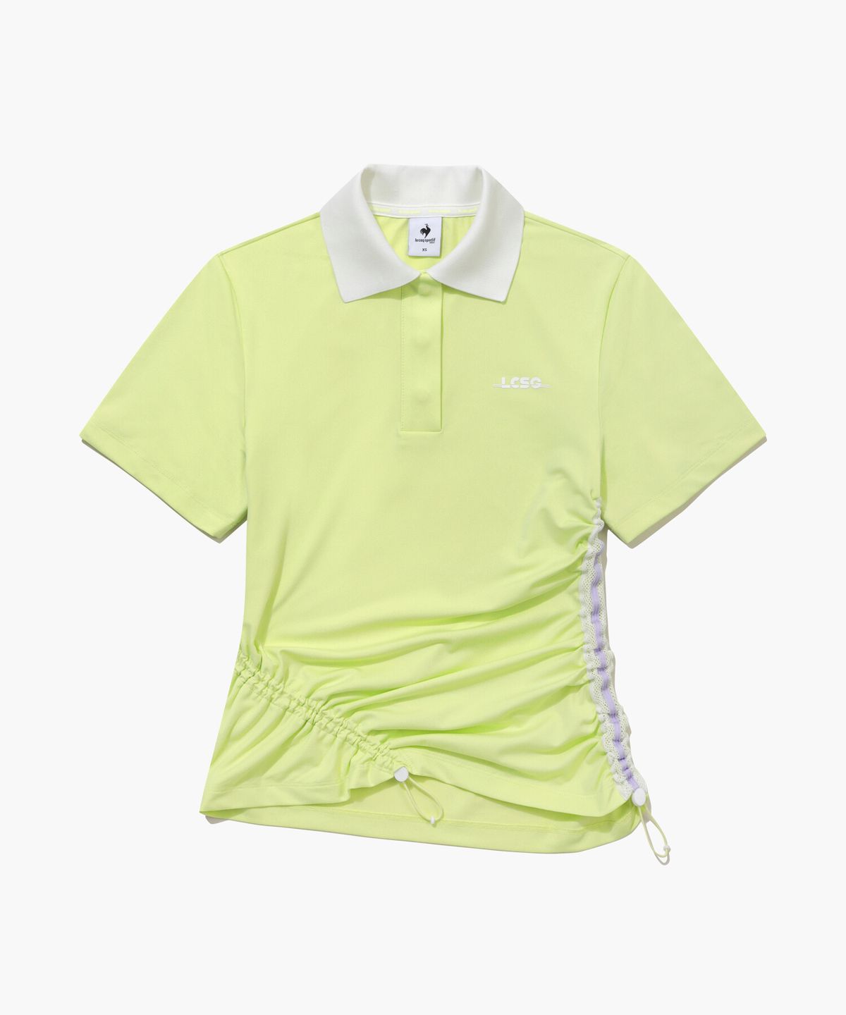 르꼬끄 골프(LECOQ GOLF) 여성 메쉬 테이프 포인트 반팔 카라 티셔츠 (GQ122LTS38)