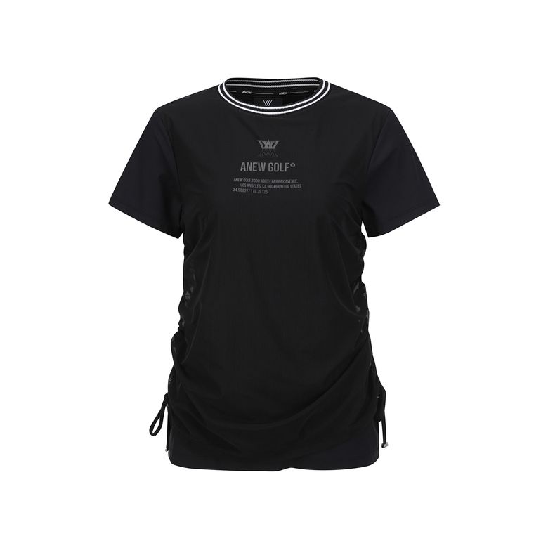 WOMEN SM LAYERED ROUND SHORT T-SHIRT_BK
