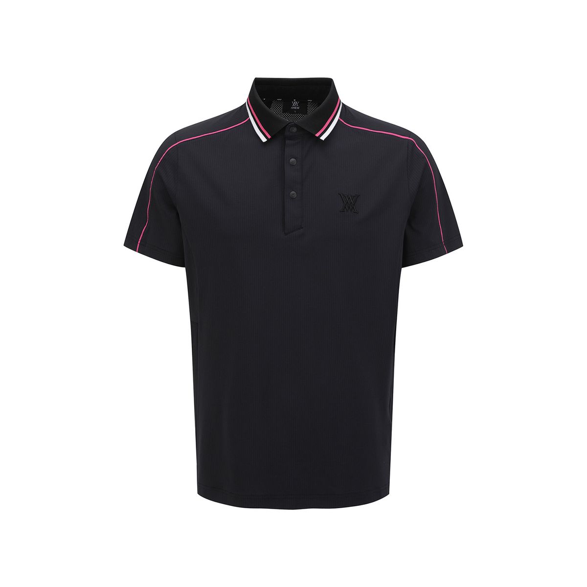 어뉴골프(ANEW GOLF) MEN SM KNIT COLLAR SHORT T-SHIRT_BK