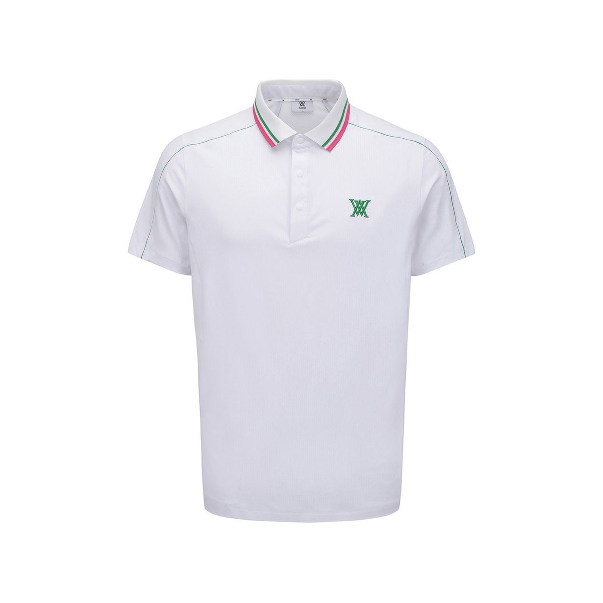 어뉴골프(ANEW GOLF) MEN SM KNIT COLLAR SHORT T-SHIRT_WH