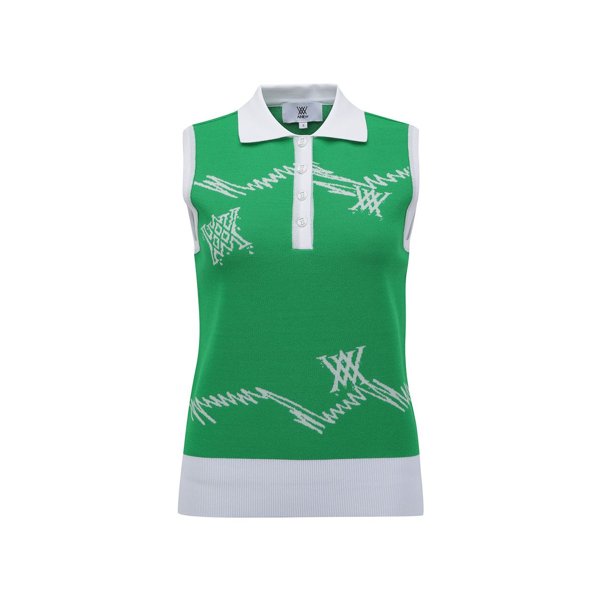 어뉴골프(ANEW GOLF) WOMEN SM LOGO PATTERN KNIT VEST_GN