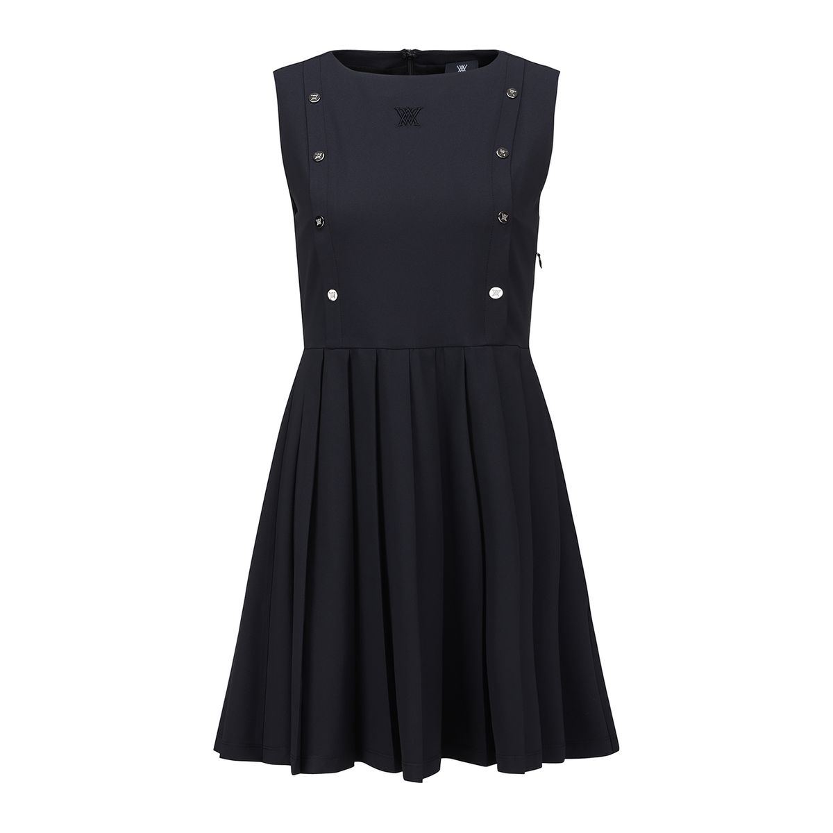 어뉴골프(ANEW GOLF) WOMEN SM PLEATED SLEEVELESS ONEPIECE_BK