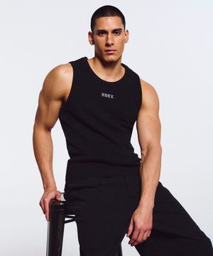 에센셜 리브드 바디핏 탱크 (Black)