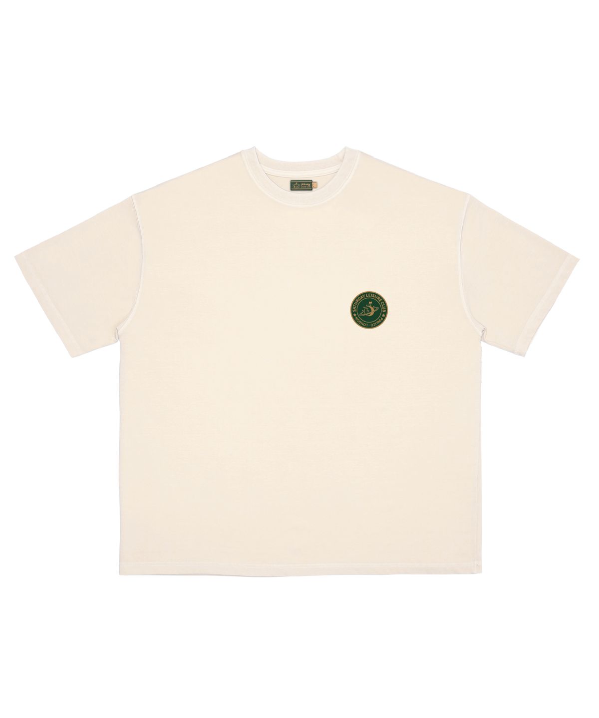 세러데이 레저 클럽(SATURDAY LEISURE CLUB) Pigment Dyed T-shirt(Unisex) / Small S.L.C Emblem - Ivory
