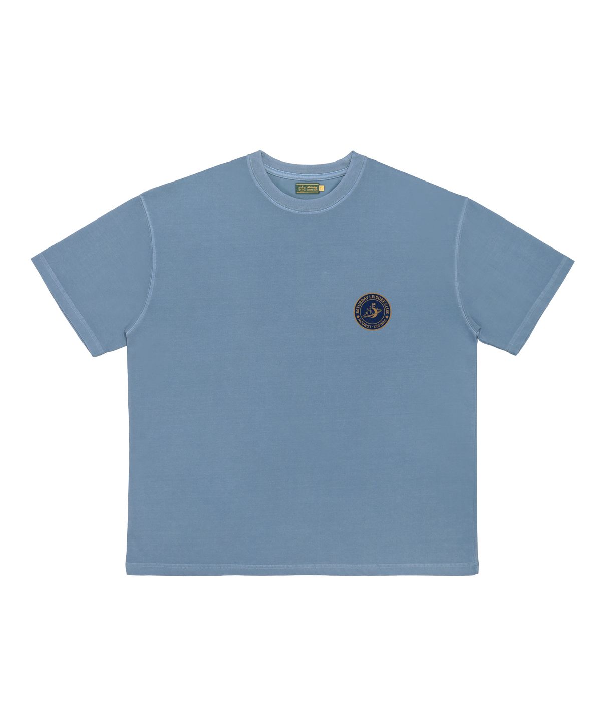 세러데이 레저 클럽(SATURDAY LEISURE CLUB) Pigment Dyed T-shirt(Unisex) / Small S.L.C Emblem -  Sky Blue