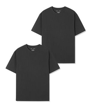 2PACK 남녀공용 베이직 반팔 티셔츠 (BLACK) (HBRST30)