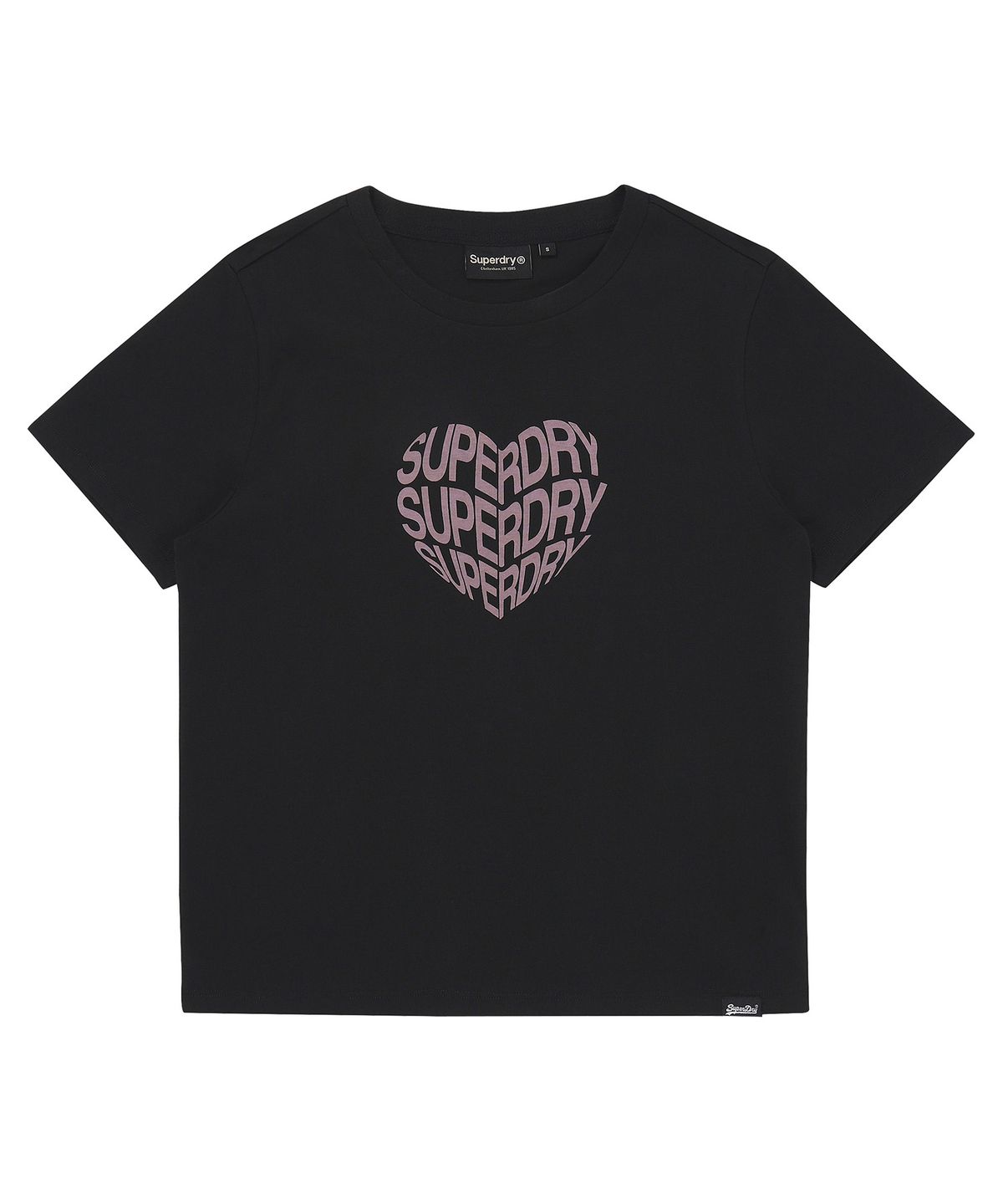 슈퍼드라이(SUPERDRY) W 하트 로고 티셔츠 블랙