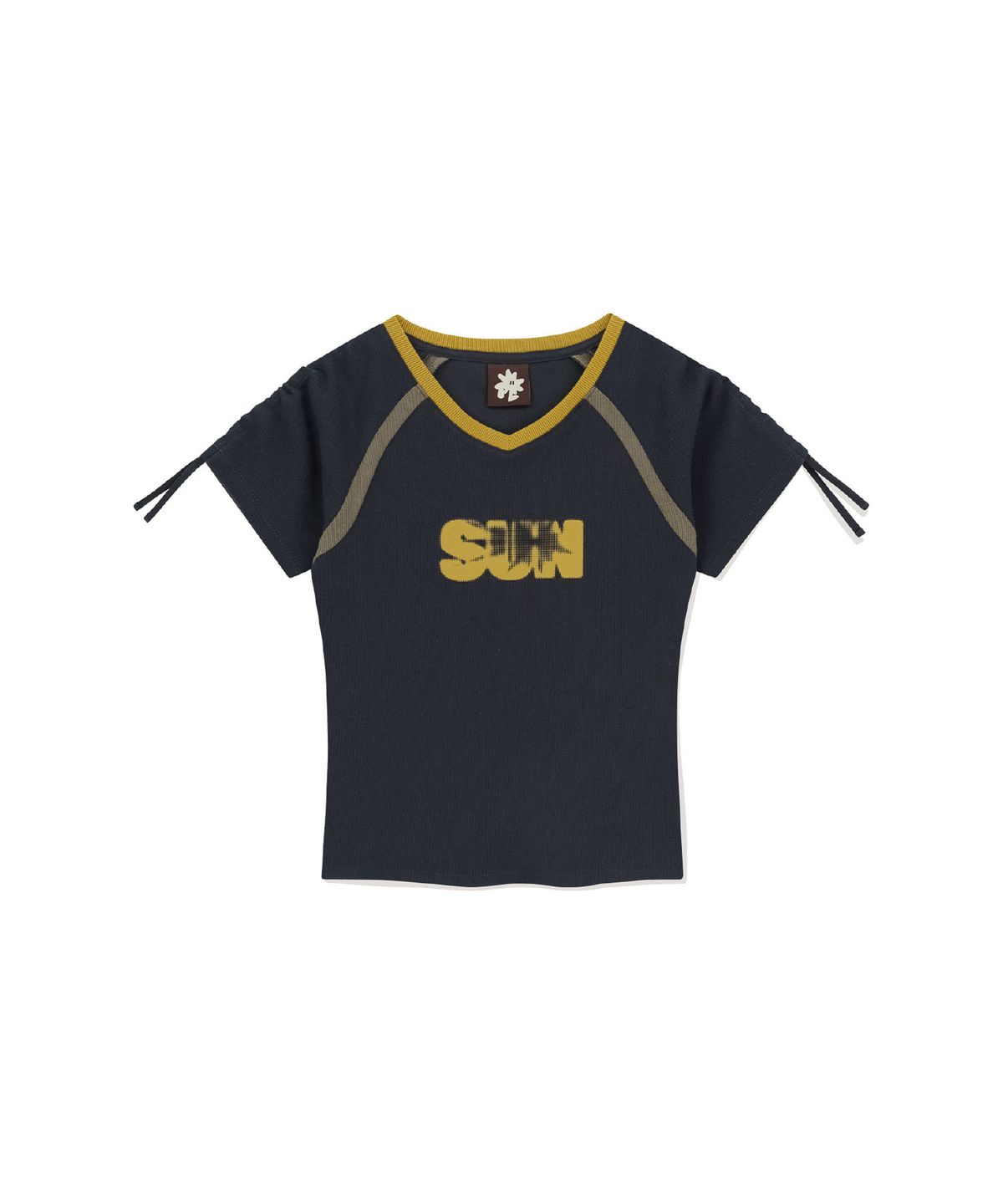 썬러브투어(SUNLOVETOUR) W Ribbed SUN Tee Navy