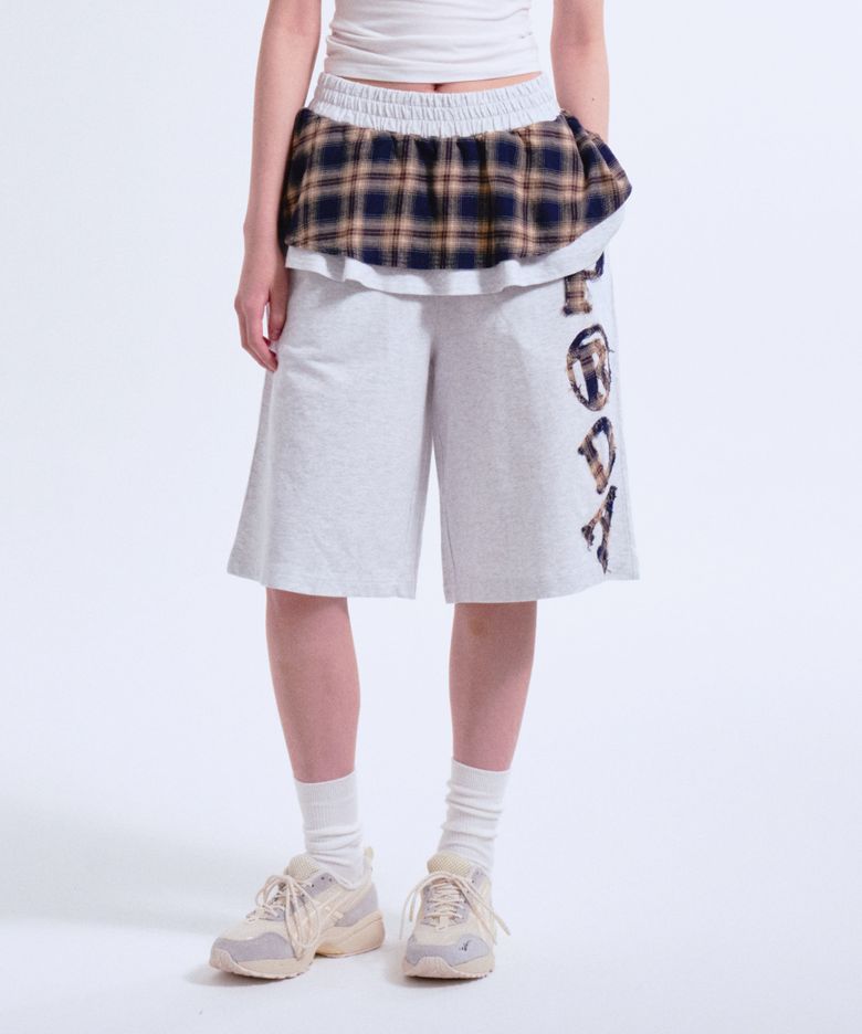PRDA FRILL SKIRT SHORTS HEATHER GRAY