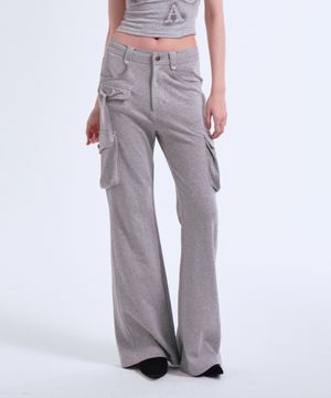 BOOTS CUT CARGO POCKET PANTS MELANGE GRAY